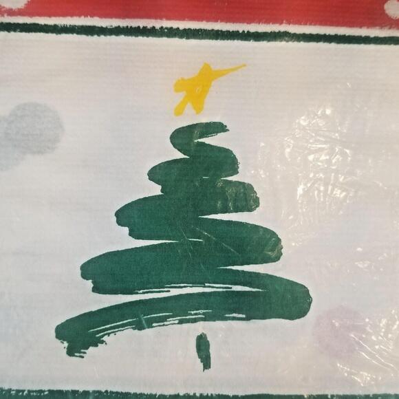 Table Cover Vintage Sealed Christmas Tree Tablecloth 54" x 102" Crepe Paper - Picture 7 of 7